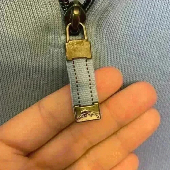 Tommy Bahama quarter zip sz M preppy casual 90s y2k old fall winter money *flaws - Picture 7 of 9